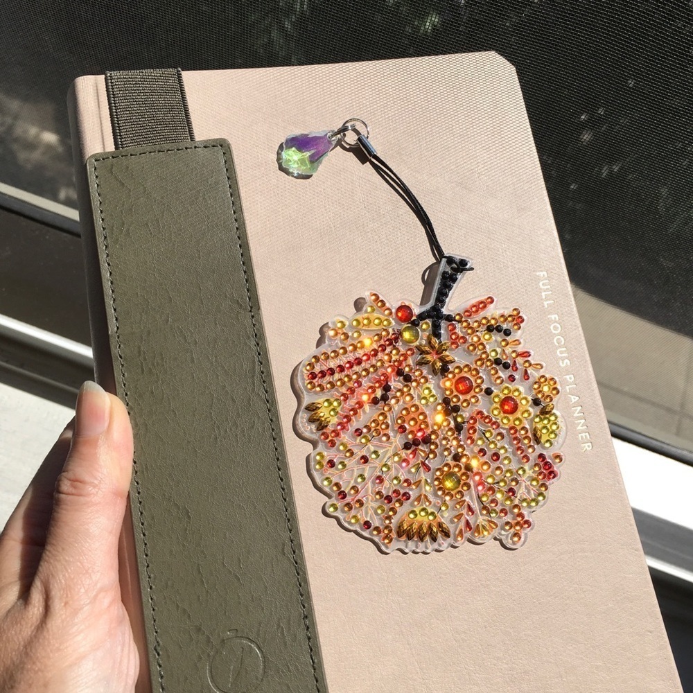 Diamond Art Fall Tree Bookmark, Colorful, Sparkly, Bling (ORANGE) - Picture 2 of 16